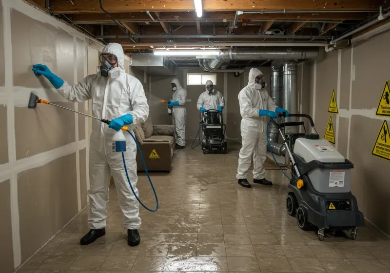 Basement Moisture Removal and Structural Drying process in Dare County, NC